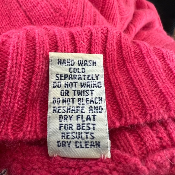 Lord & Taylor 2-ply 100% Cashmere Cable Soft Pink Turtleneck Sweater Size Large - Picture 4 of 5